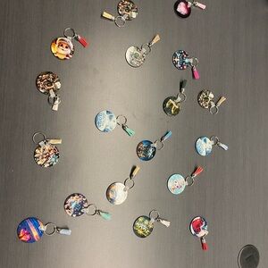 Colorful Printed Keychains with Tassels